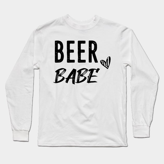 Beer babe Long Sleeve T-Shirt by AwesomeHumanBeing